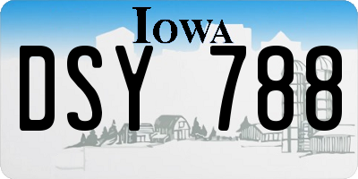 IA license plate DSY788