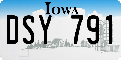 IA license plate DSY791