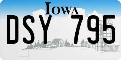 IA license plate DSY795
