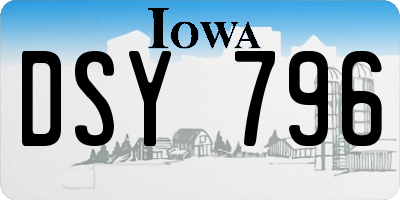 IA license plate DSY796