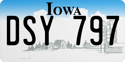 IA license plate DSY797
