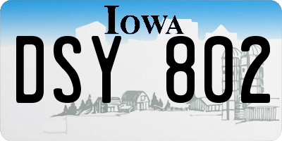 IA license plate DSY802