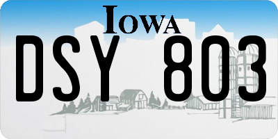 IA license plate DSY803
