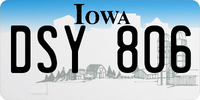 IA license plate DSY806