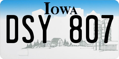 IA license plate DSY807
