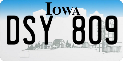 IA license plate DSY809