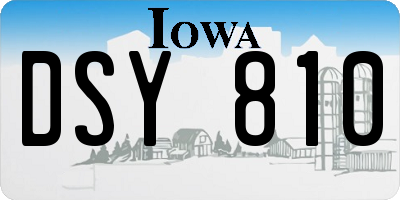IA license plate DSY810