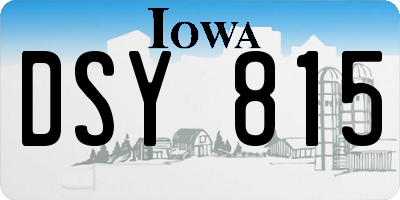 IA license plate DSY815