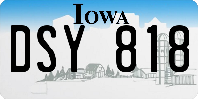 IA license plate DSY818
