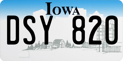 IA license plate DSY820