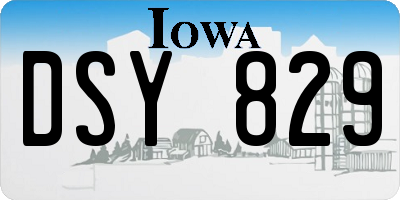 IA license plate DSY829