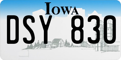 IA license plate DSY830