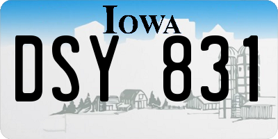 IA license plate DSY831