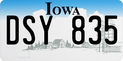 IA license plate DSY835