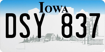 IA license plate DSY837