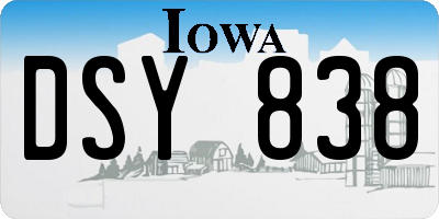 IA license plate DSY838