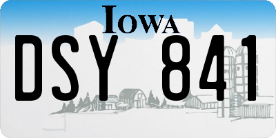 IA license plate DSY841