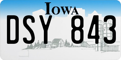 IA license plate DSY843