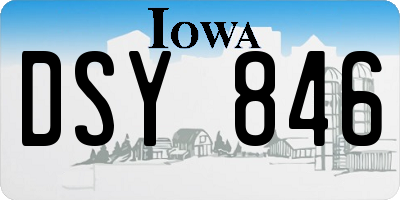 IA license plate DSY846