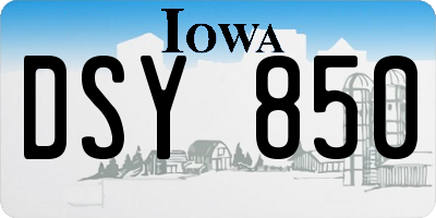 IA license plate DSY850