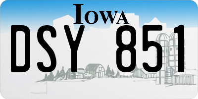 IA license plate DSY851