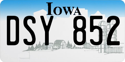 IA license plate DSY852