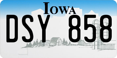 IA license plate DSY858