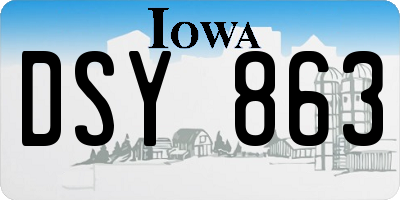 IA license plate DSY863