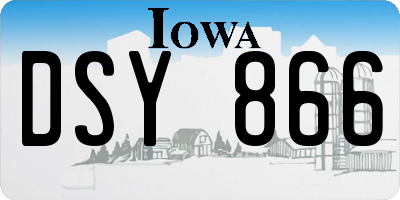 IA license plate DSY866