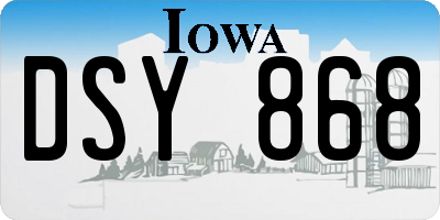 IA license plate DSY868