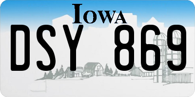 IA license plate DSY869