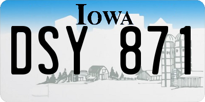 IA license plate DSY871