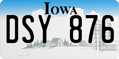 IA license plate DSY876