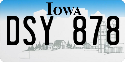 IA license plate DSY878