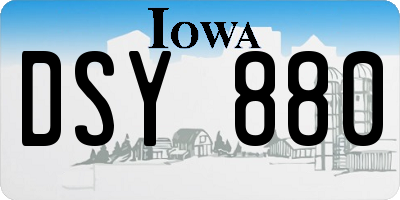 IA license plate DSY880