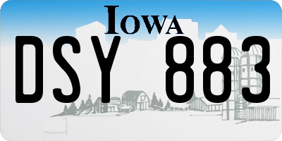 IA license plate DSY883