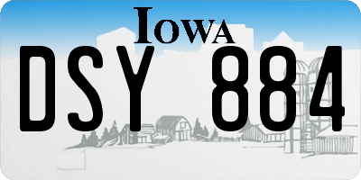 IA license plate DSY884
