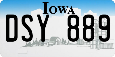 IA license plate DSY889