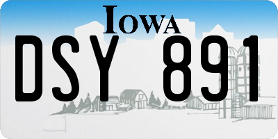 IA license plate DSY891