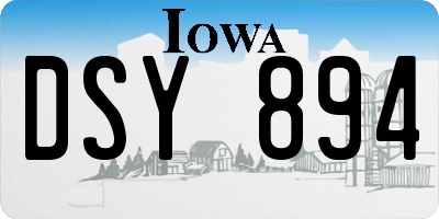 IA license plate DSY894