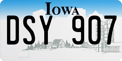 IA license plate DSY907