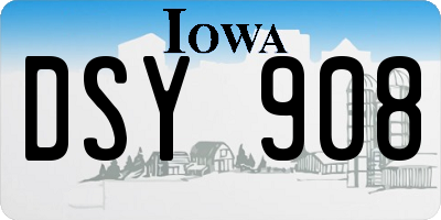 IA license plate DSY908