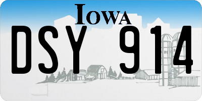 IA license plate DSY914