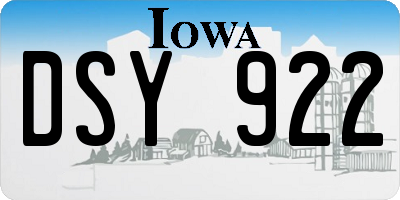 IA license plate DSY922