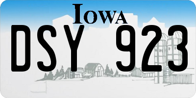 IA license plate DSY923
