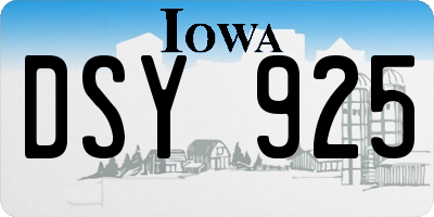 IA license plate DSY925