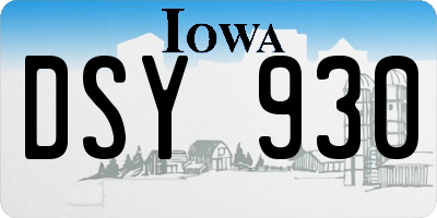 IA license plate DSY930