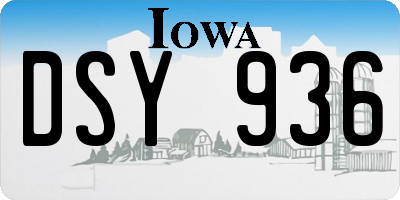 IA license plate DSY936