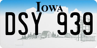 IA license plate DSY939