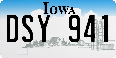 IA license plate DSY941